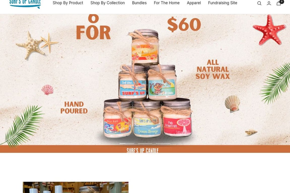 Surf’s Up Candle homepage