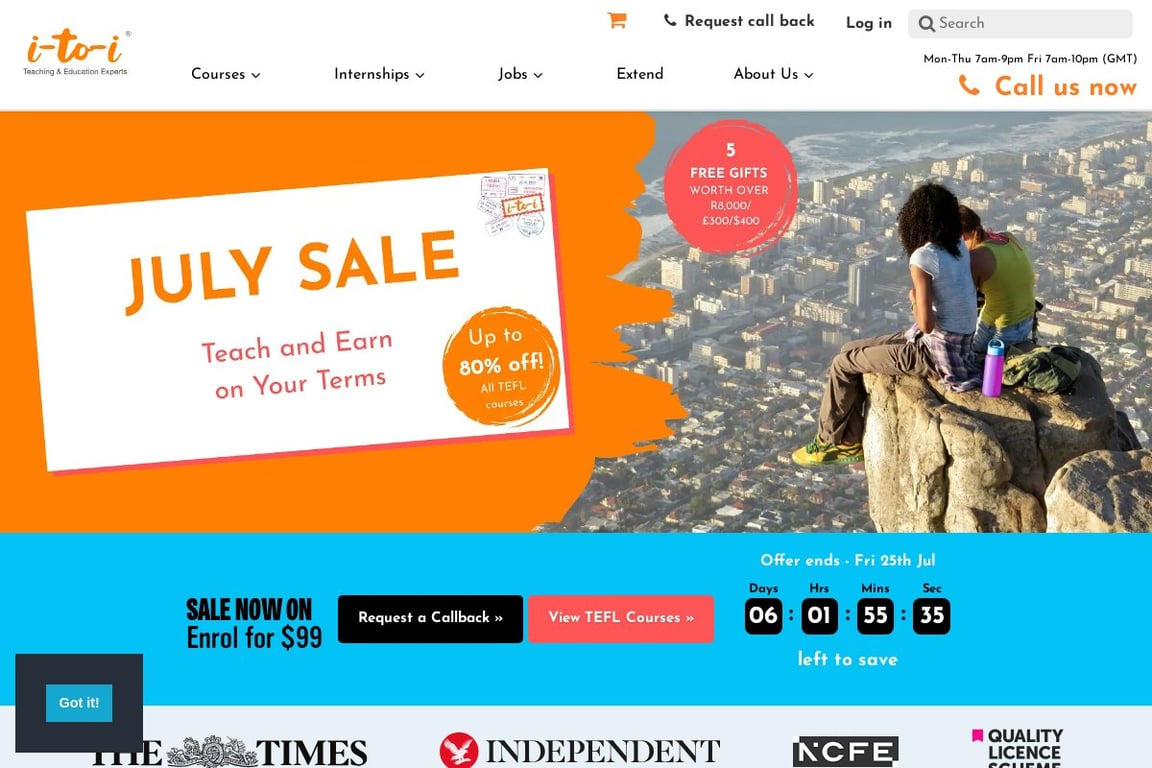 Online TEFL course homepage