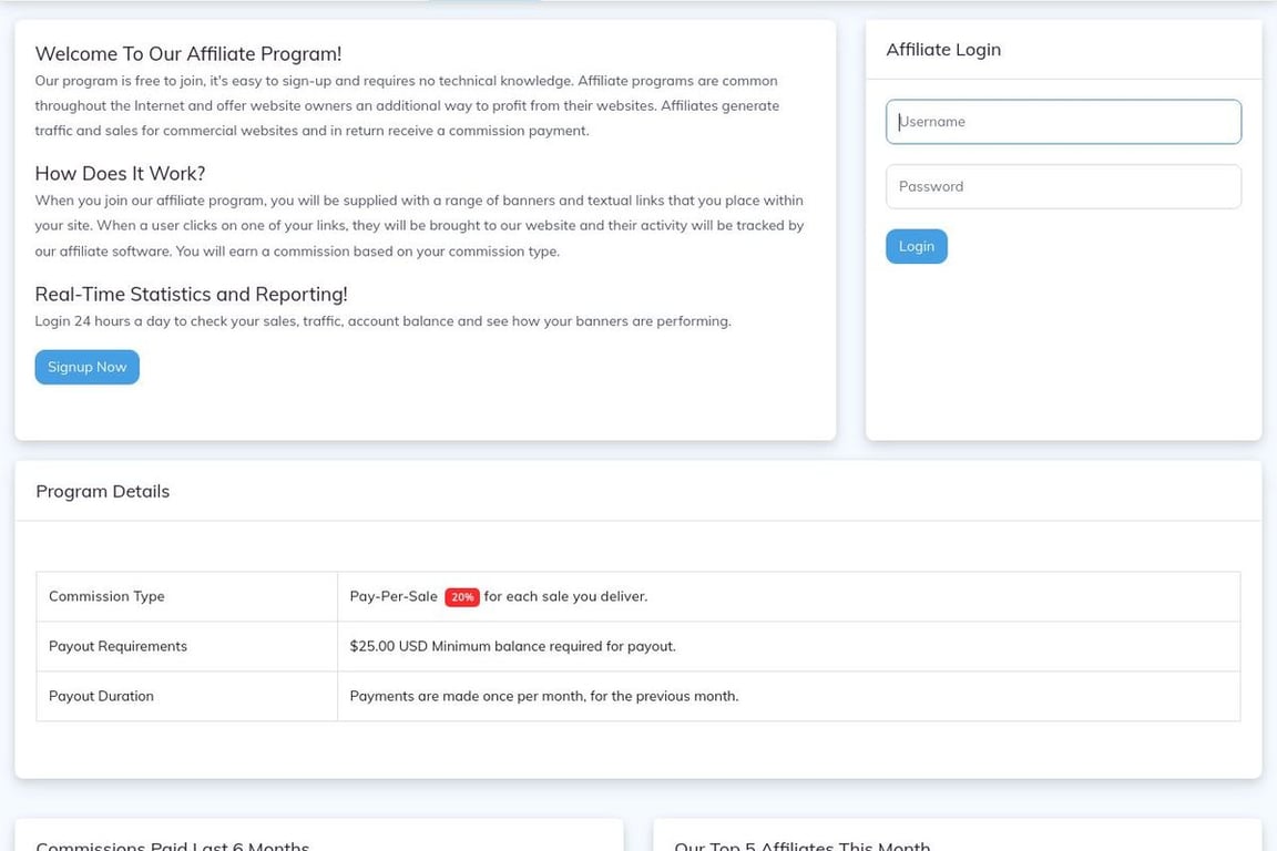 Compass Classroom affiliate program signup page