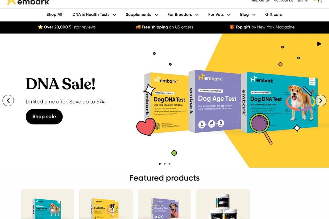 Embark Vet homepage