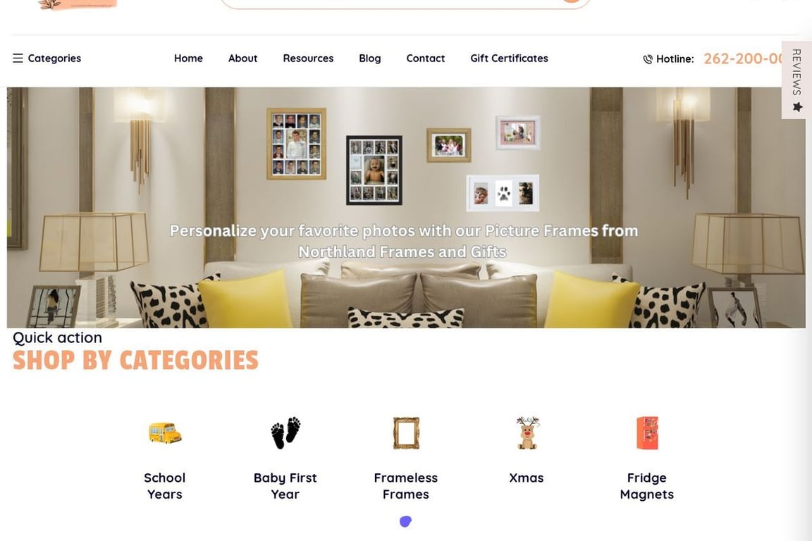 Northland Frames and Gifts homepage