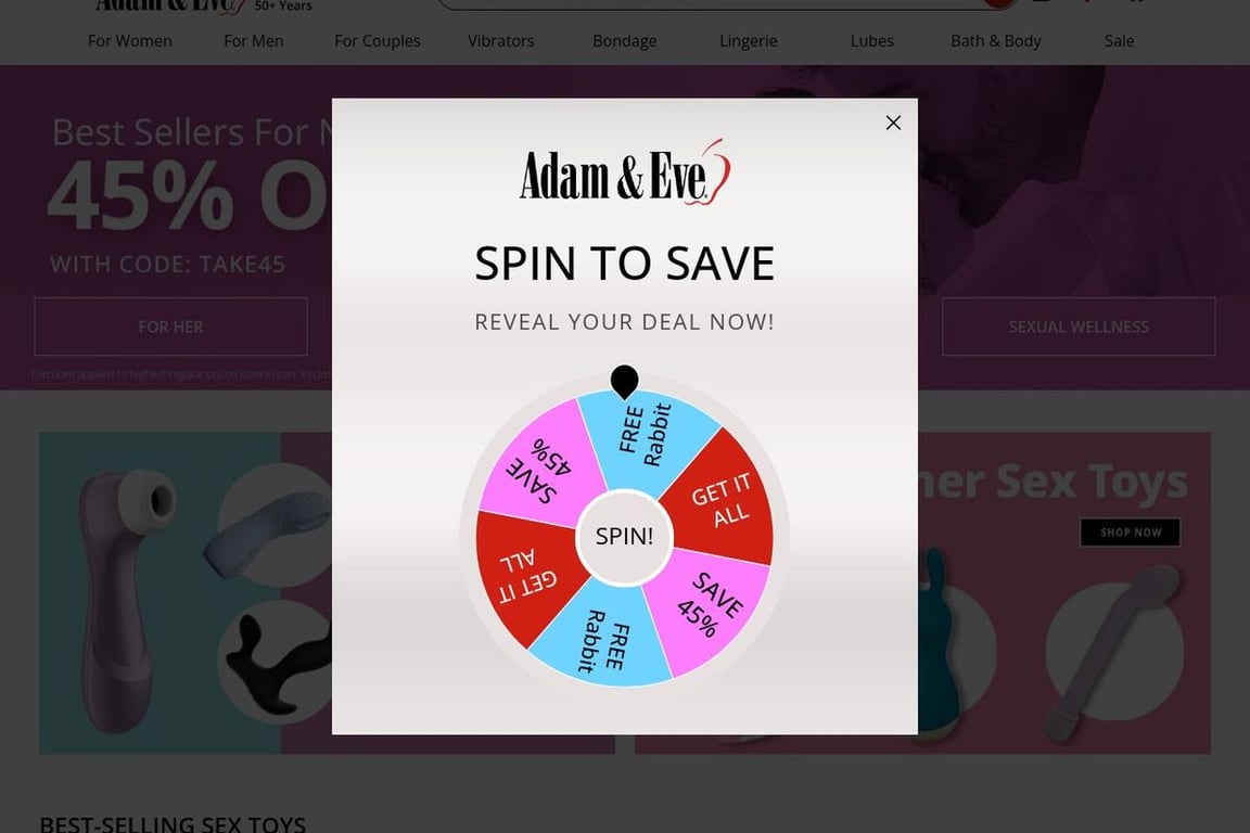 Adam & Eve homepage