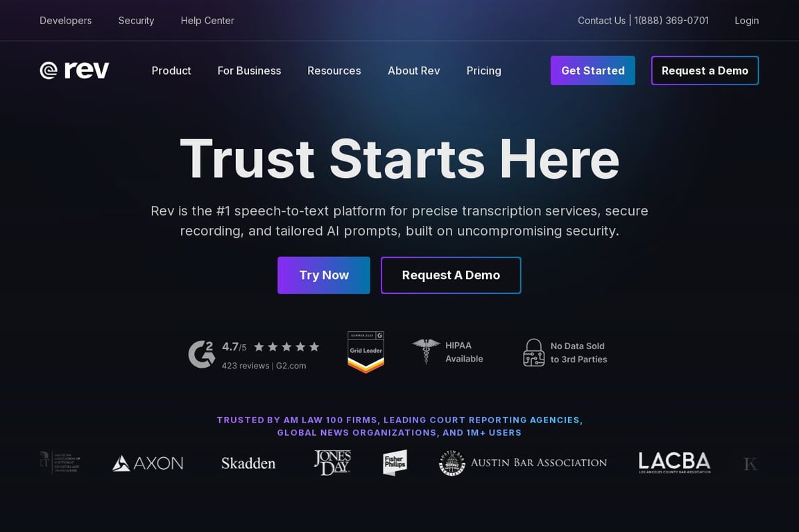 Rev homepage