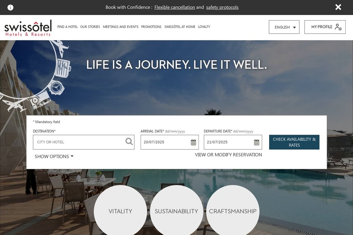 Swissotel homepage