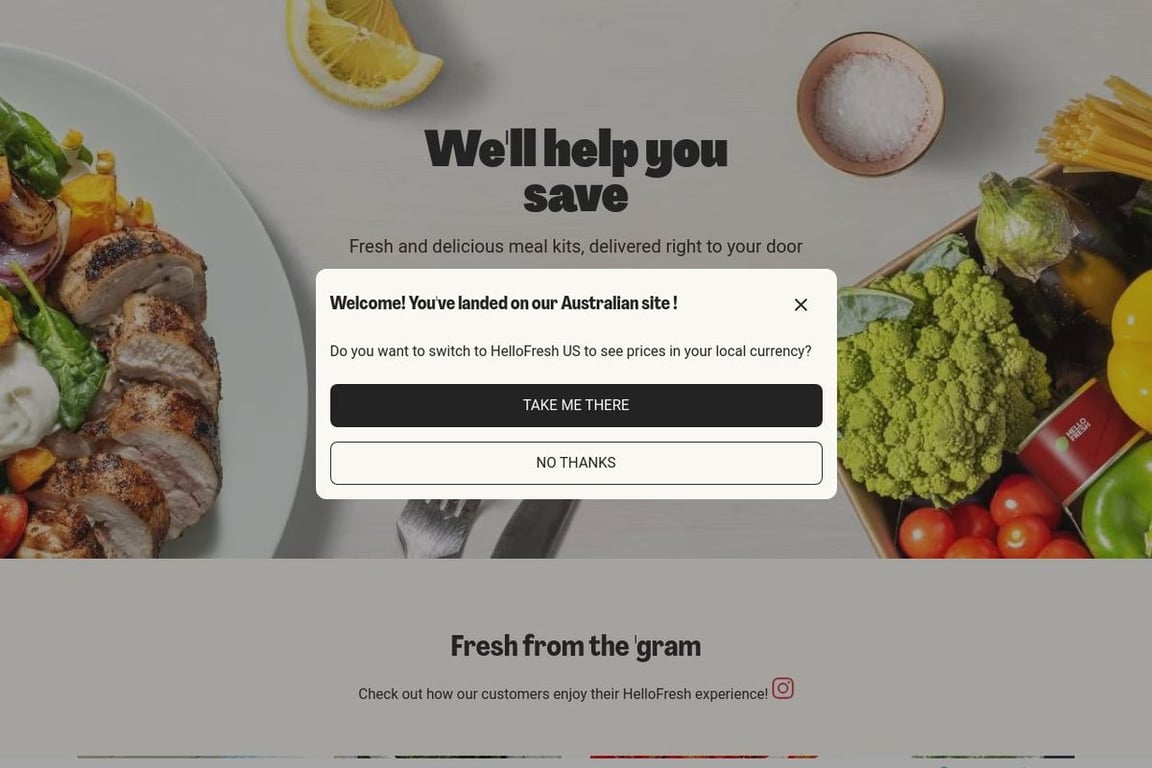 HelloFresh – AU homepage