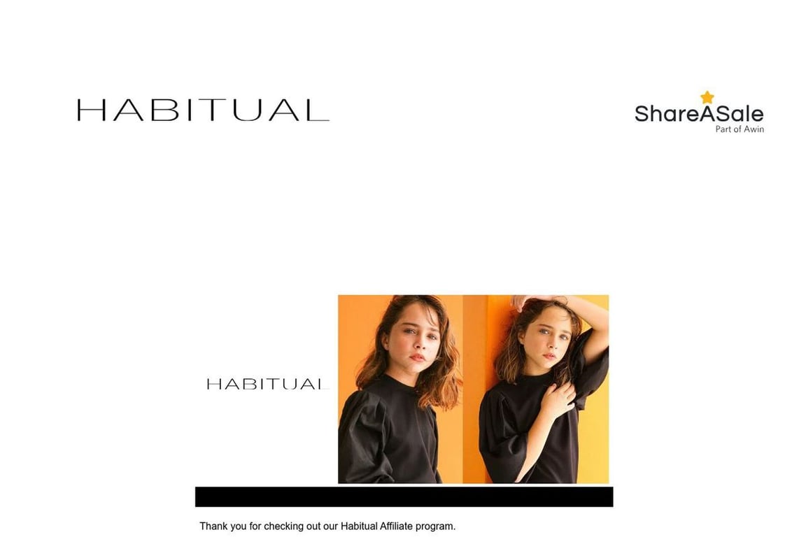 Habitual affiliate program signup page