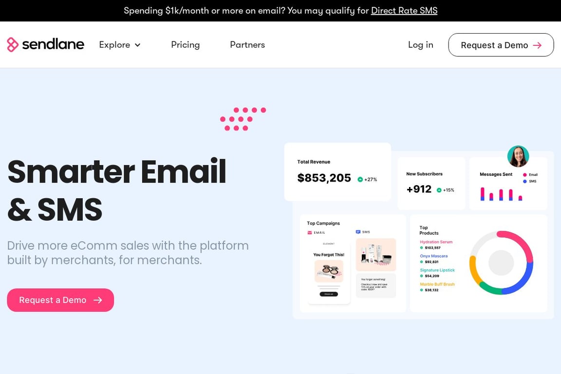 Sendlane homepage