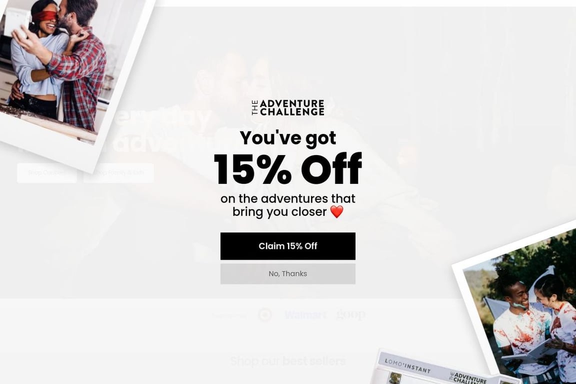 The Adventure Challenge homepage