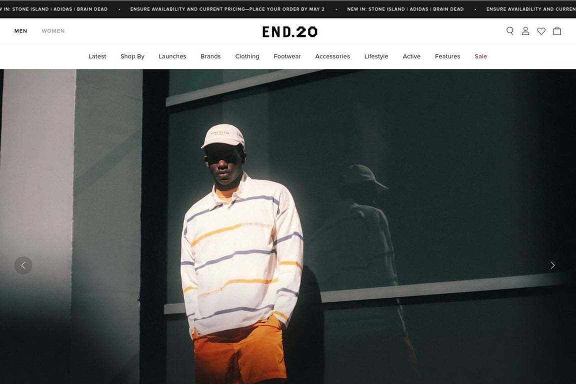 End Clothing US homepage