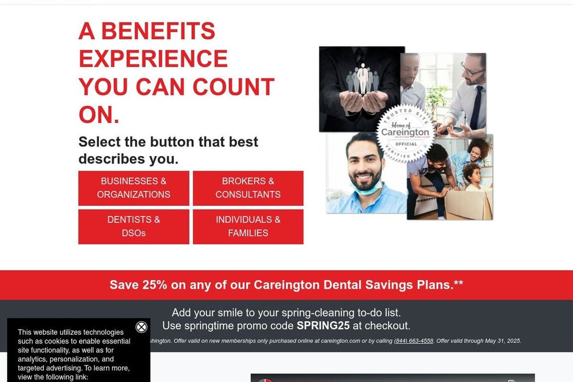 Careington Dental homepage