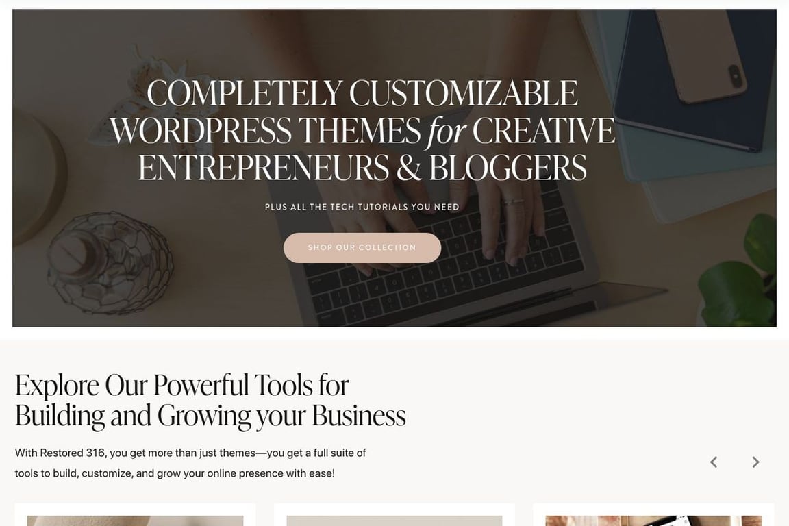 Restored 316 Designs homepage
