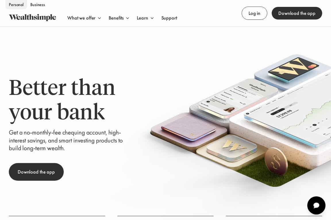 Wealthsimple homepage