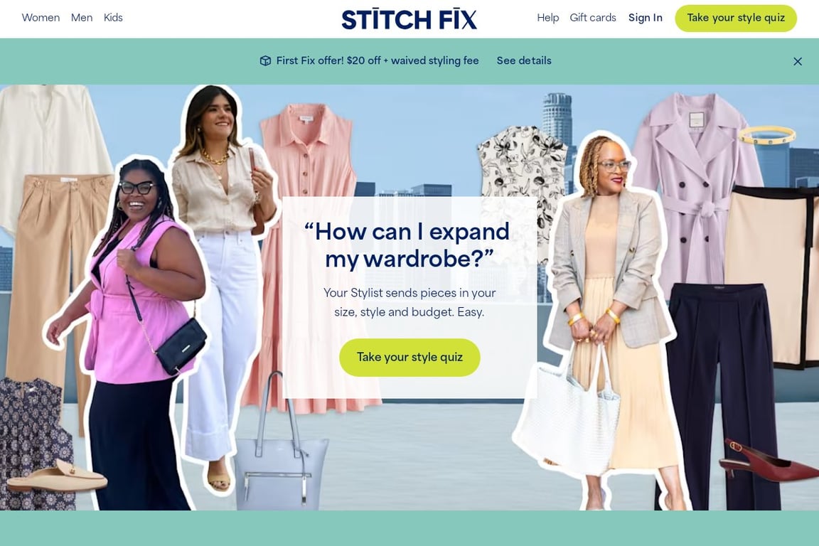 Stitch Fix homepage