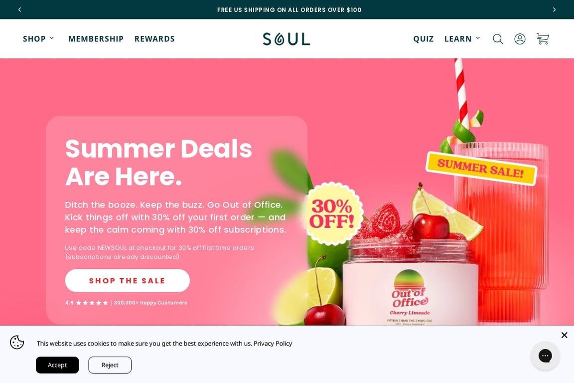 Soul CBD homepage