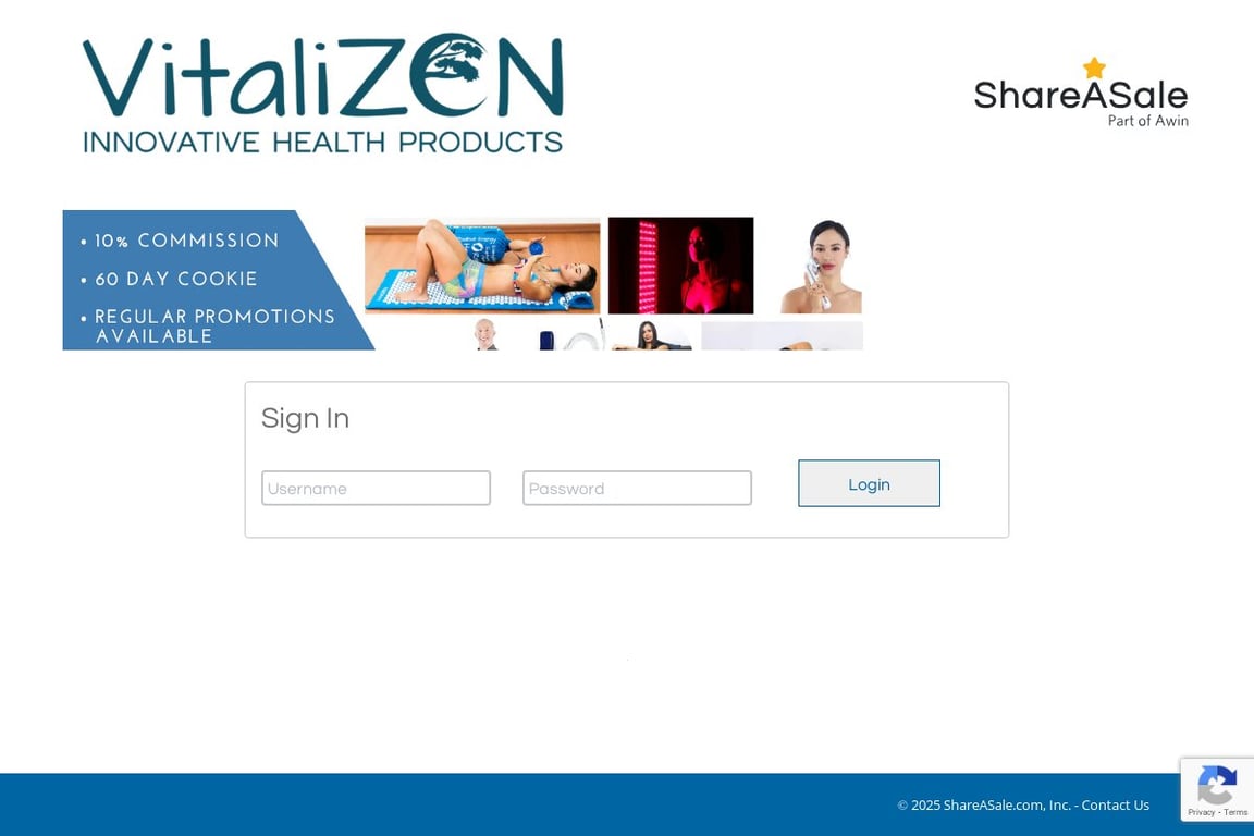 VitaliZEN affiliate program signup page