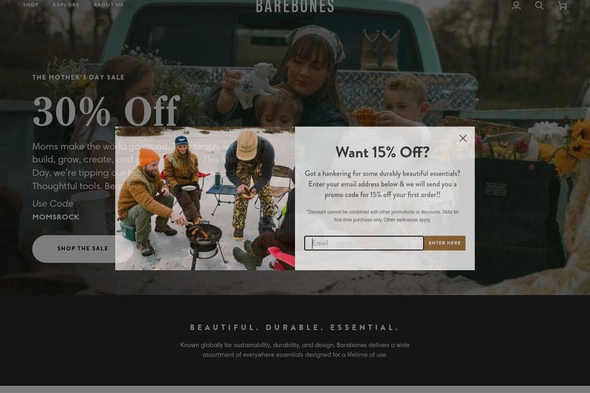 Barebones homepage