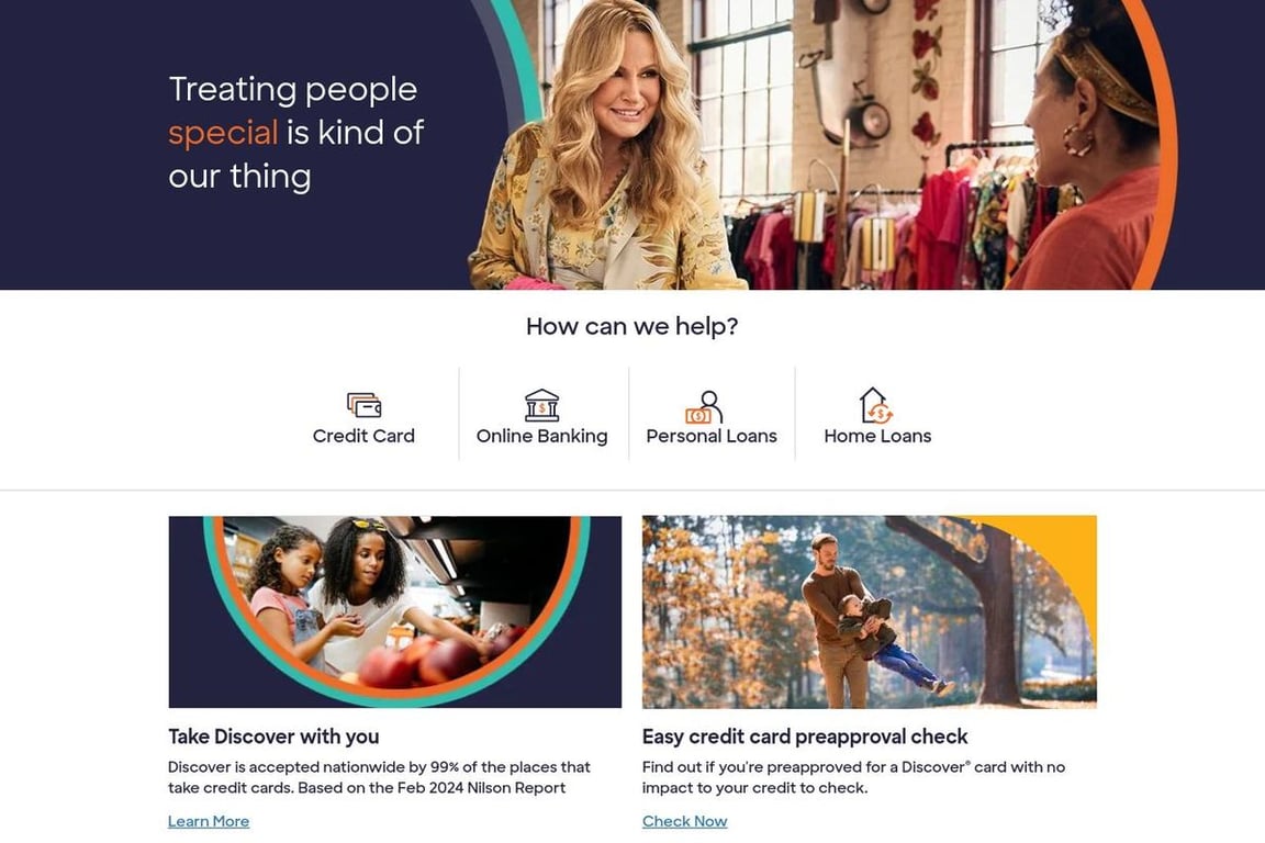 Discover affiliate program signup page