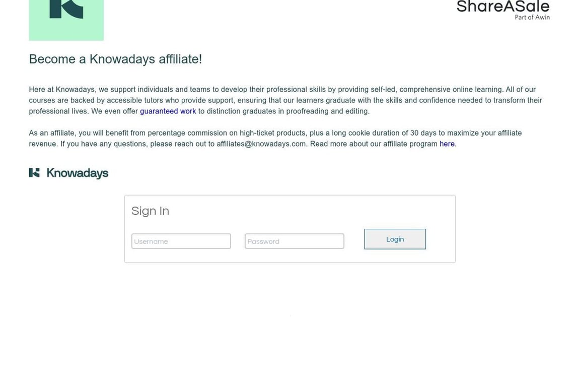 Interactive Learning Limited affiliate program signup page