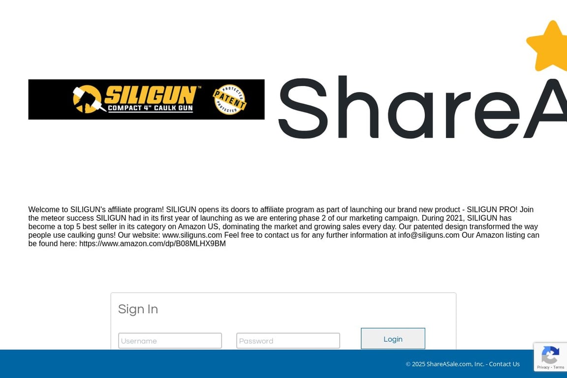 Siligun affiliate program signup page