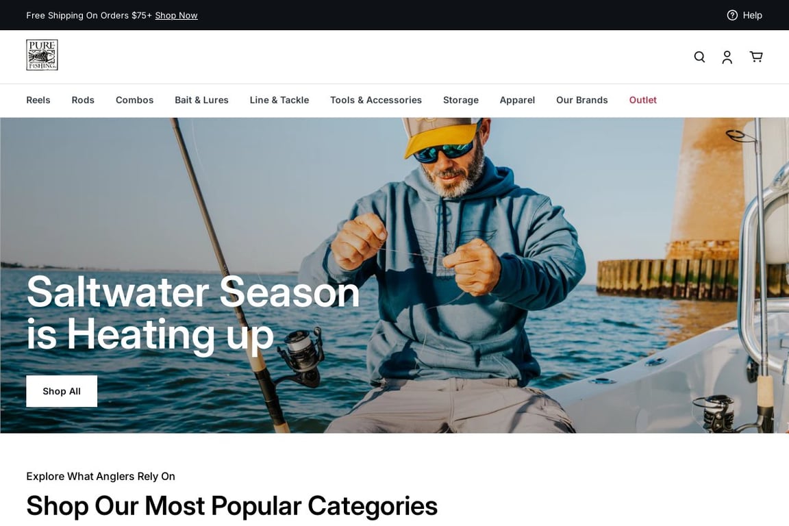 Pure Fishing homepage