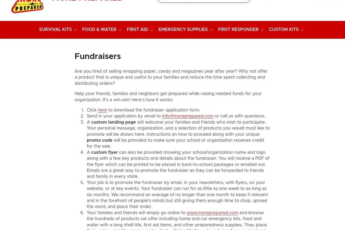 More Prepared affiliate program signup page