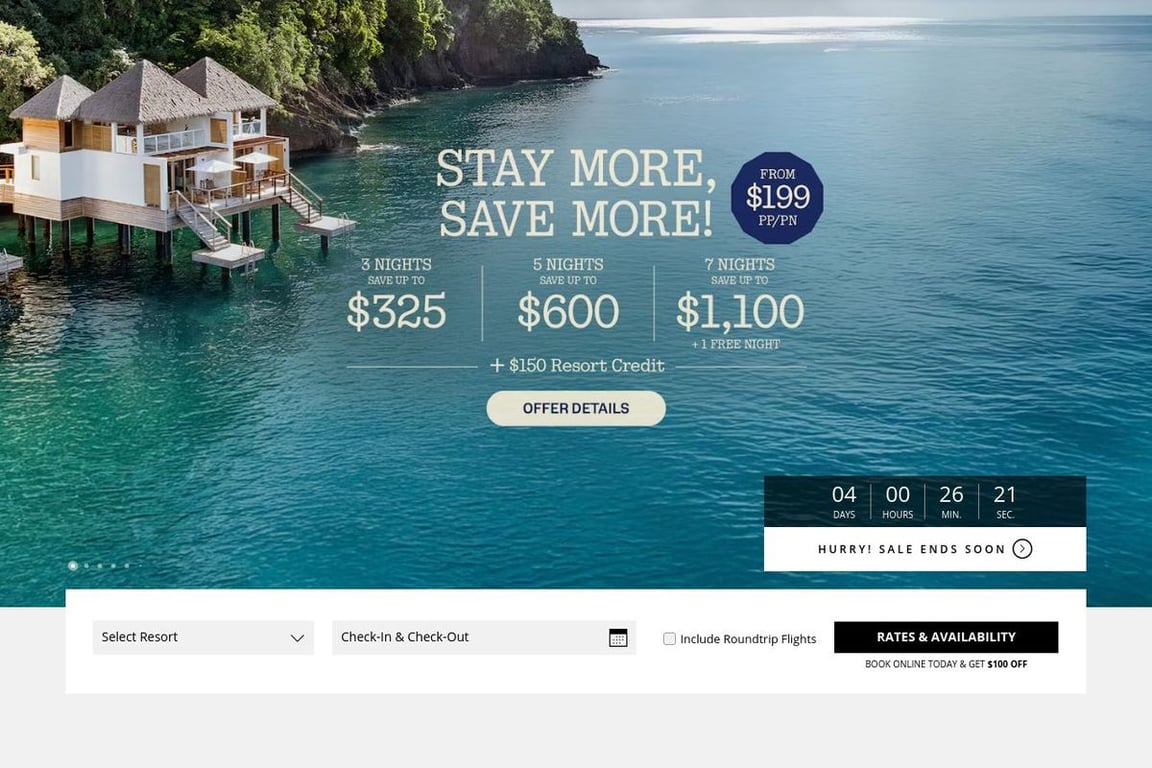 Sandals Resorts homepage