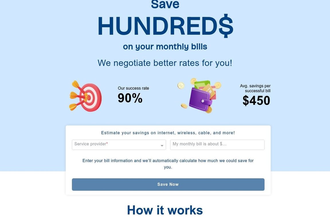 Billshark homepage