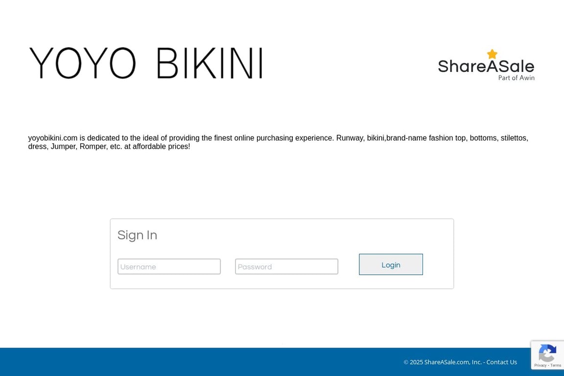 YOYO Bikini affiliate program signup page