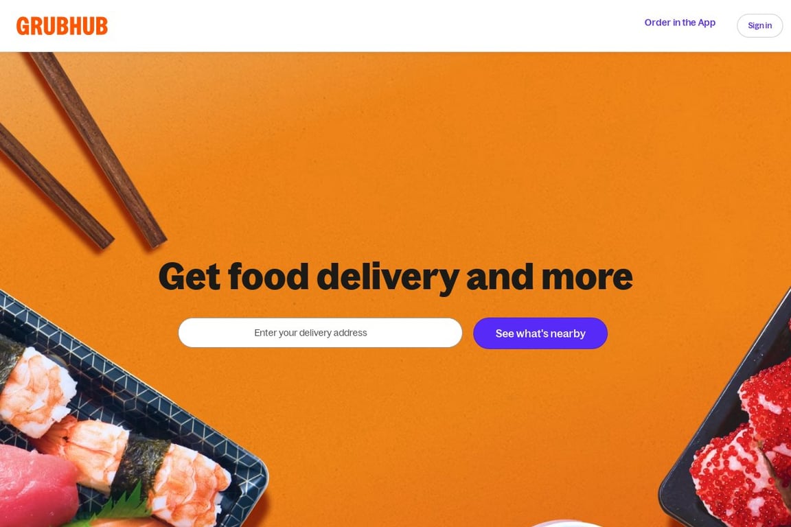 Grubhub homepage