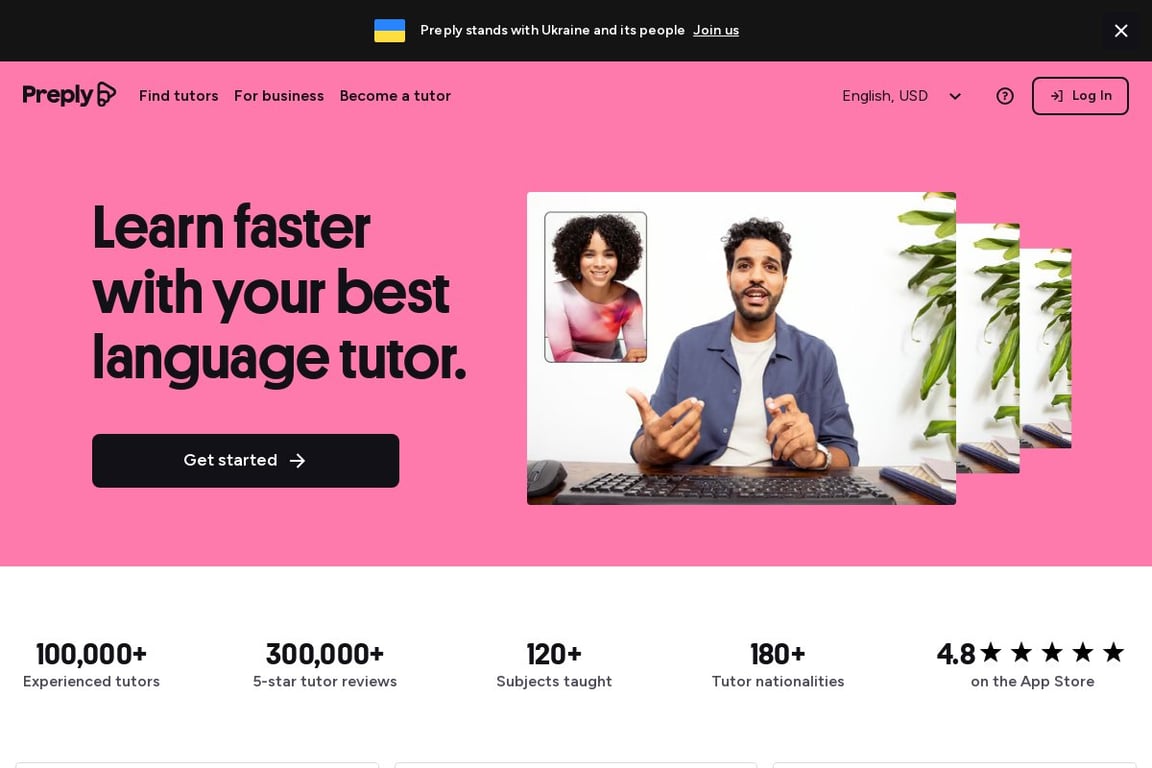 Preply homepage