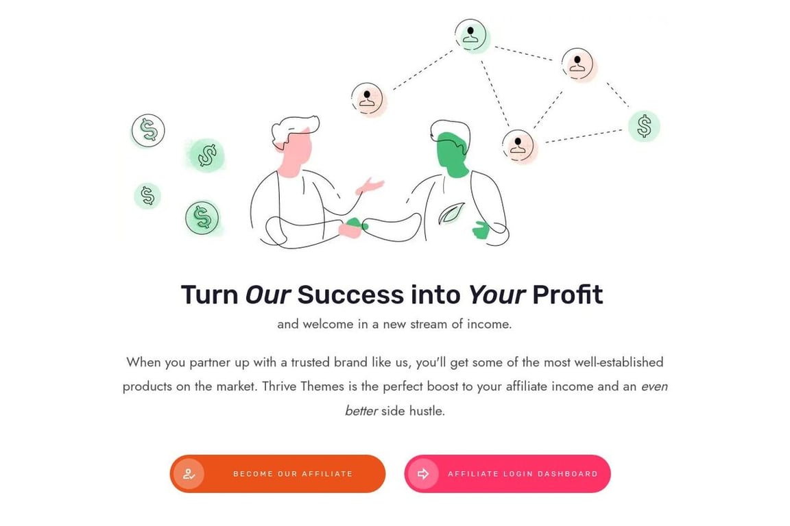 Thrive Themes affiliate program signup page