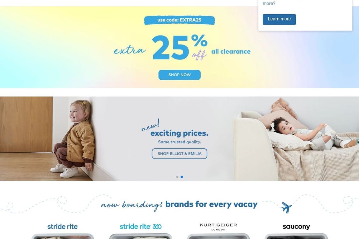 Stride Rite homepage