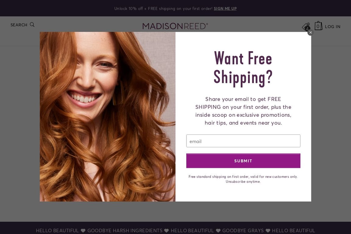 Madison Reed homepage