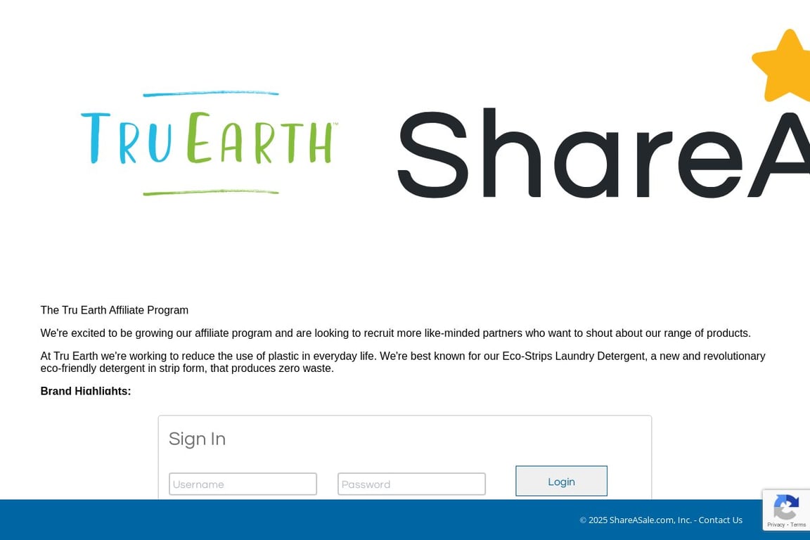 TruEarth affiliate program signup page