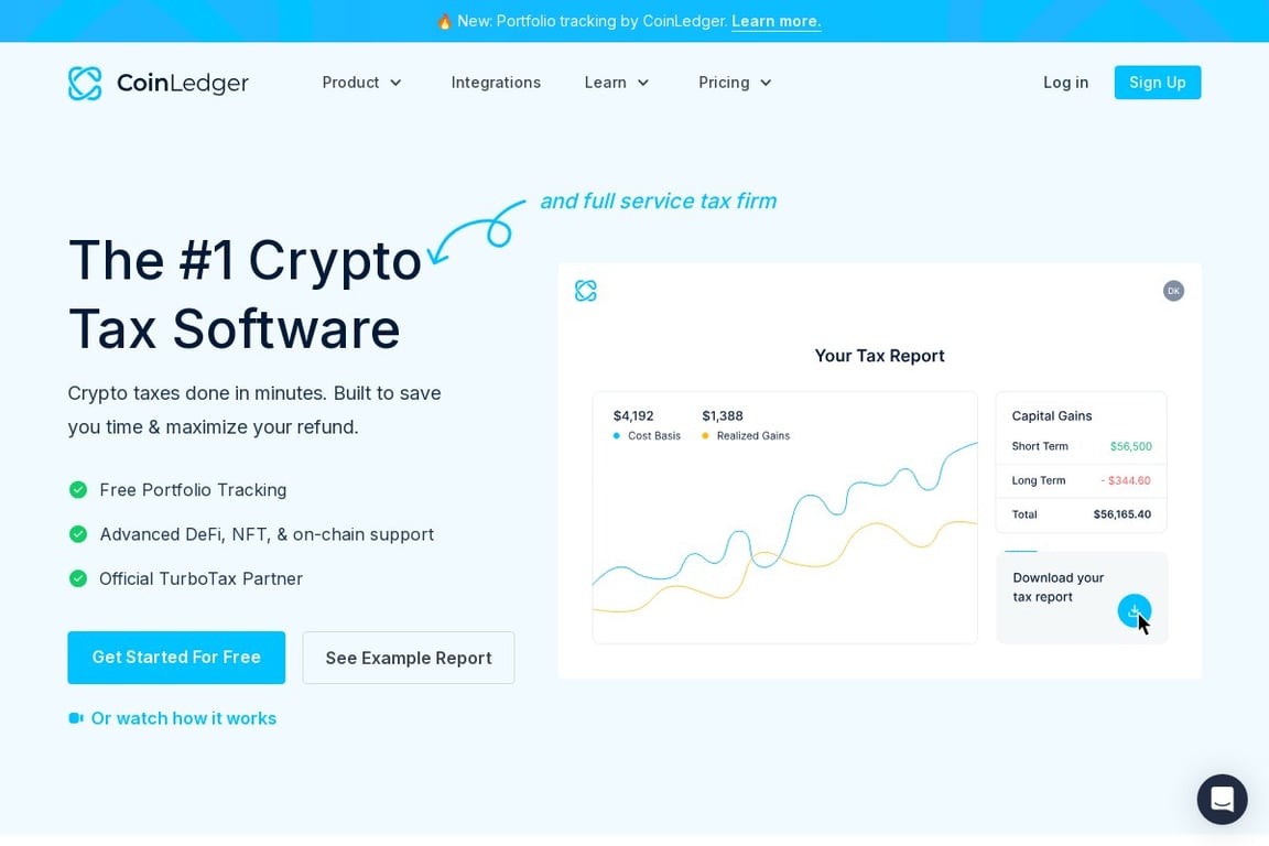 CryptoTrader.Tax homepage