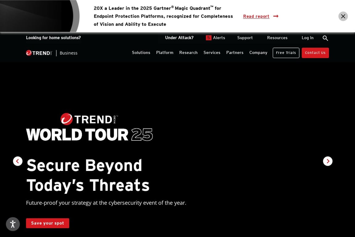 Trend Micro homepage