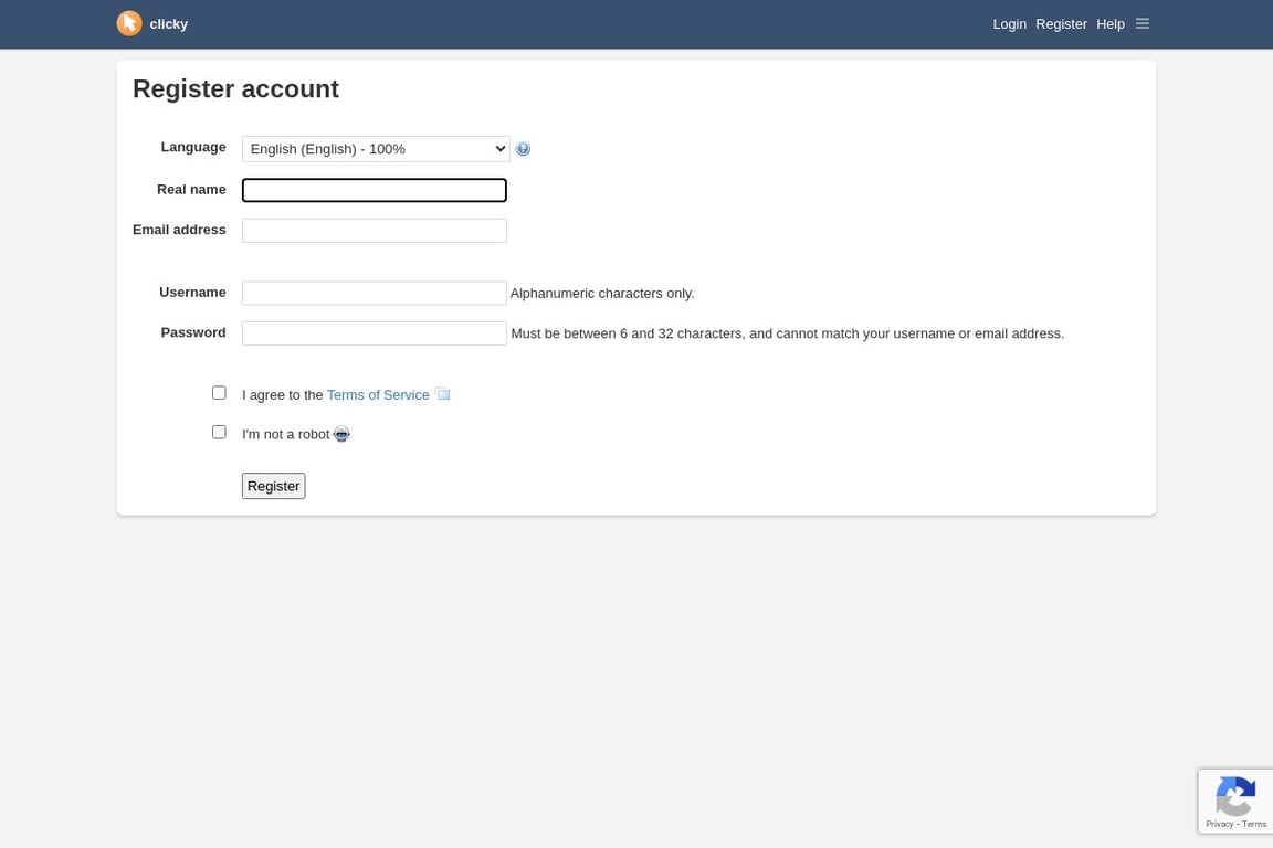 Clicky affiliate program signup page