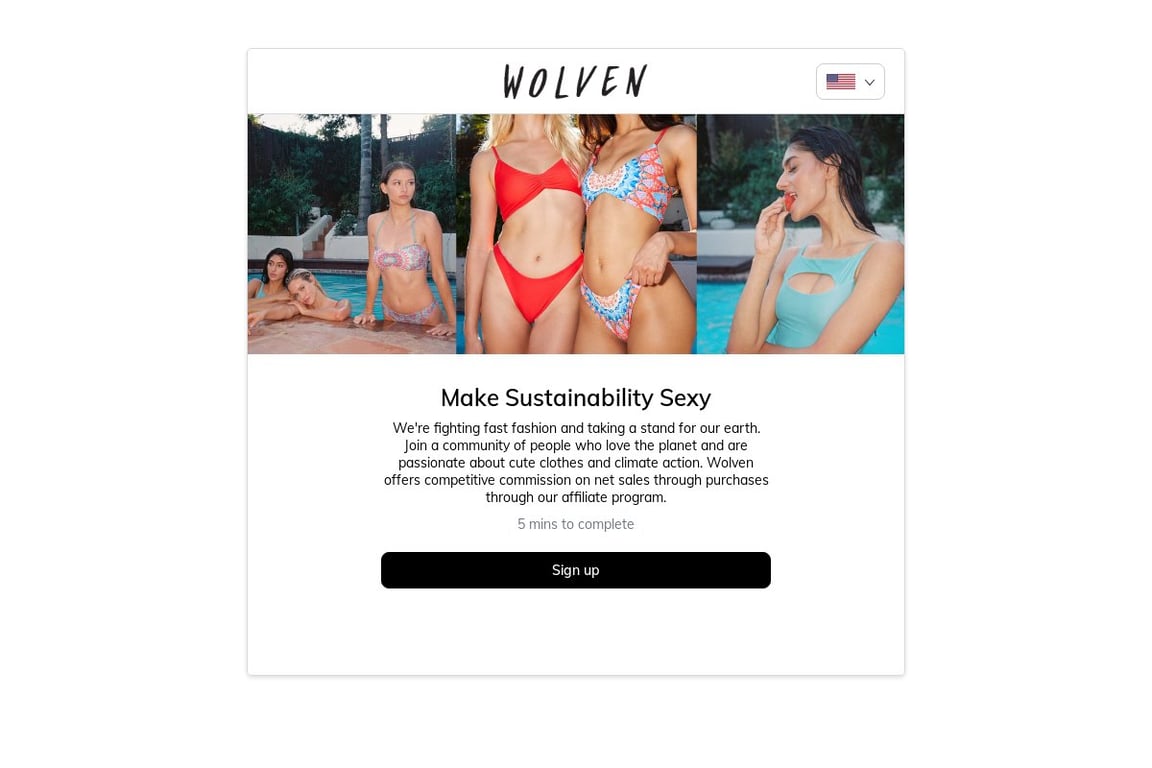 Wolven affiliate program signup page