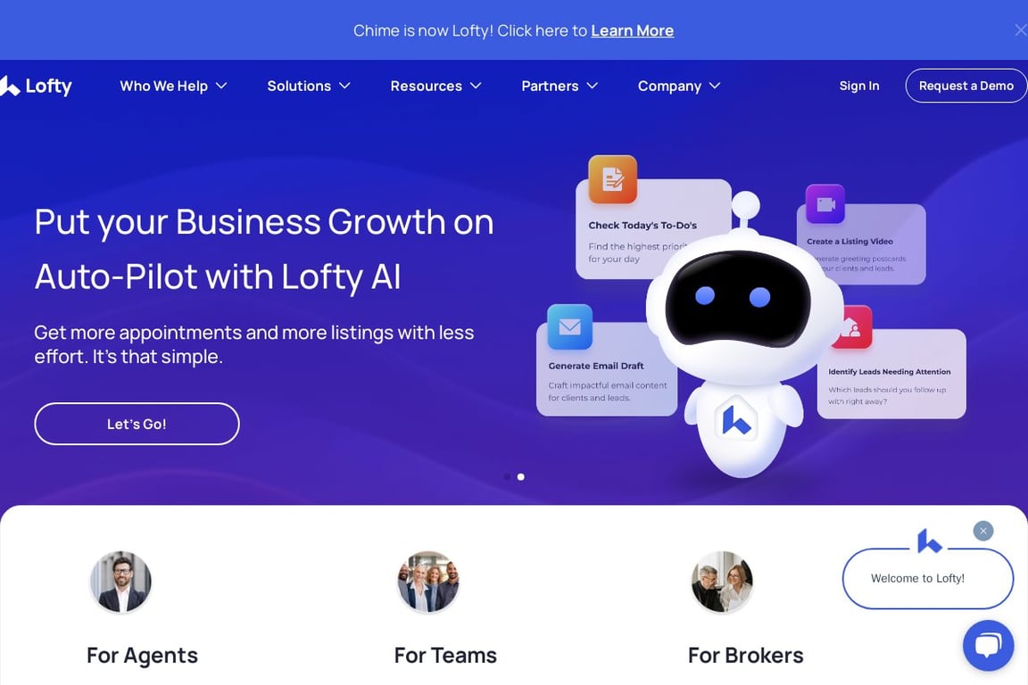 Chime homepage