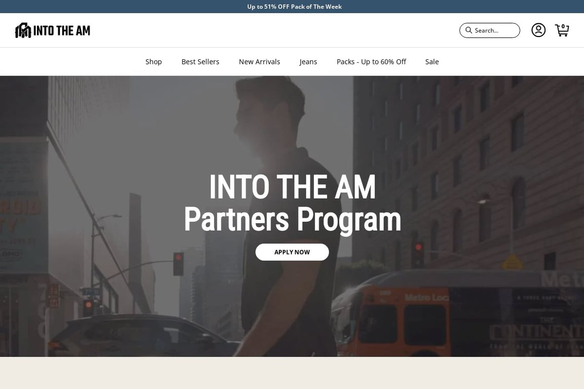 INTO THE AM affiliate program signup page