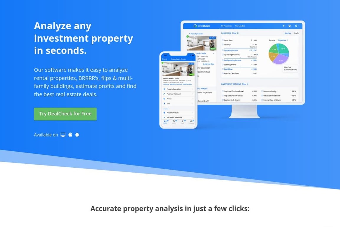 DealCheck homepage
