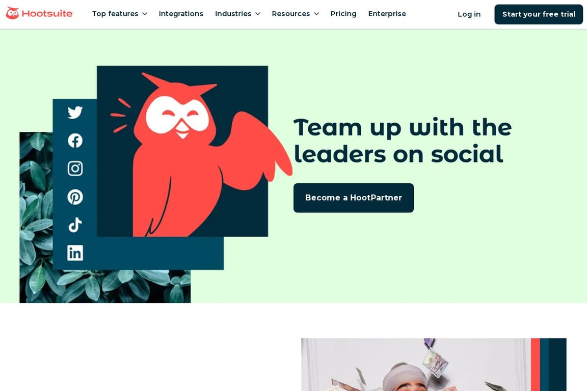 Hootsuite affiliate program signup page