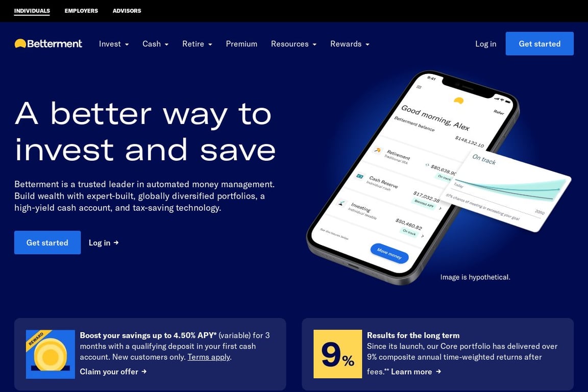 Betterment homepage