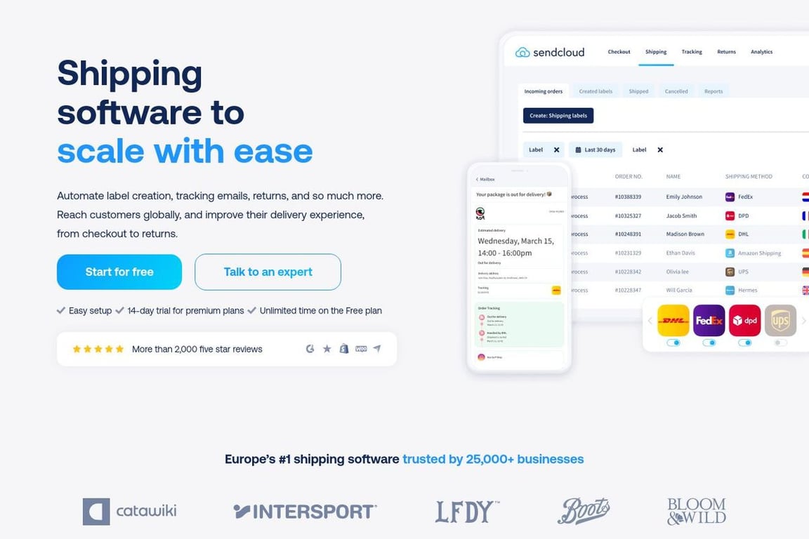 Sendcloud homepage