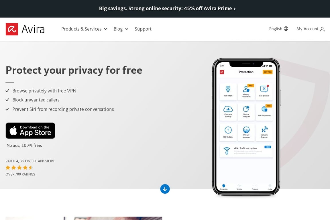 Avira homepage