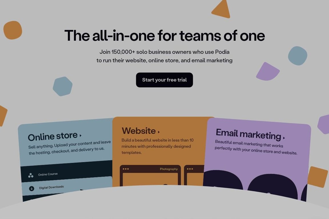Podia homepage