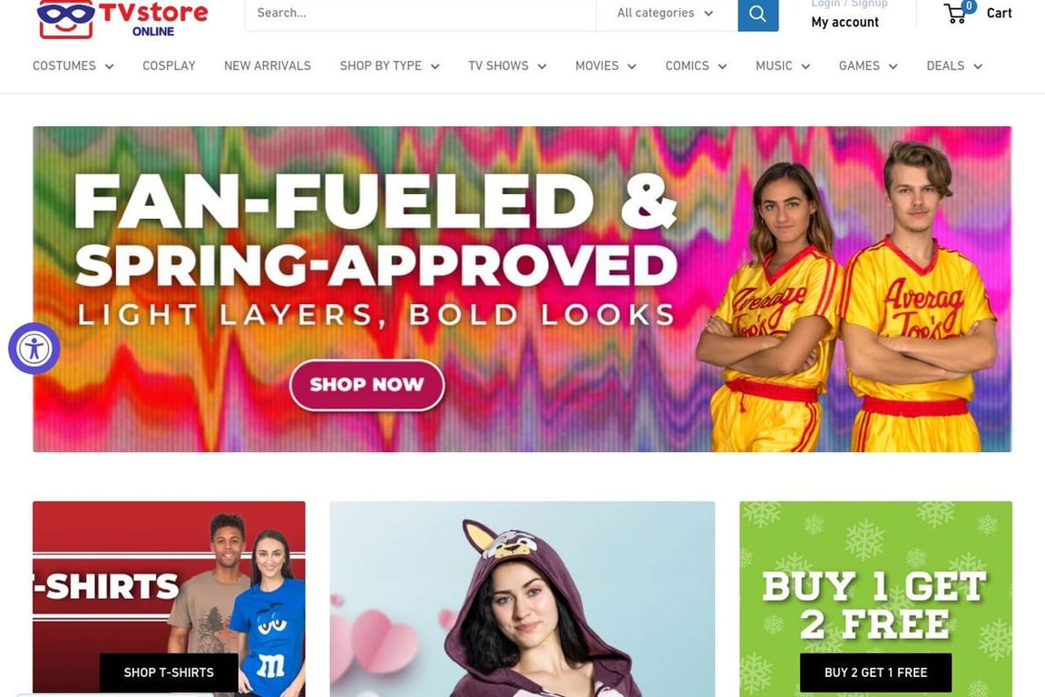 TV Store Online homepage