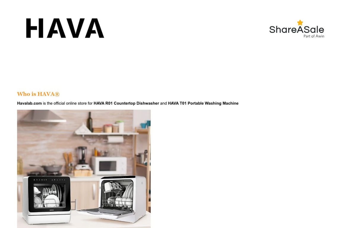 HAVA affiliate program signup page