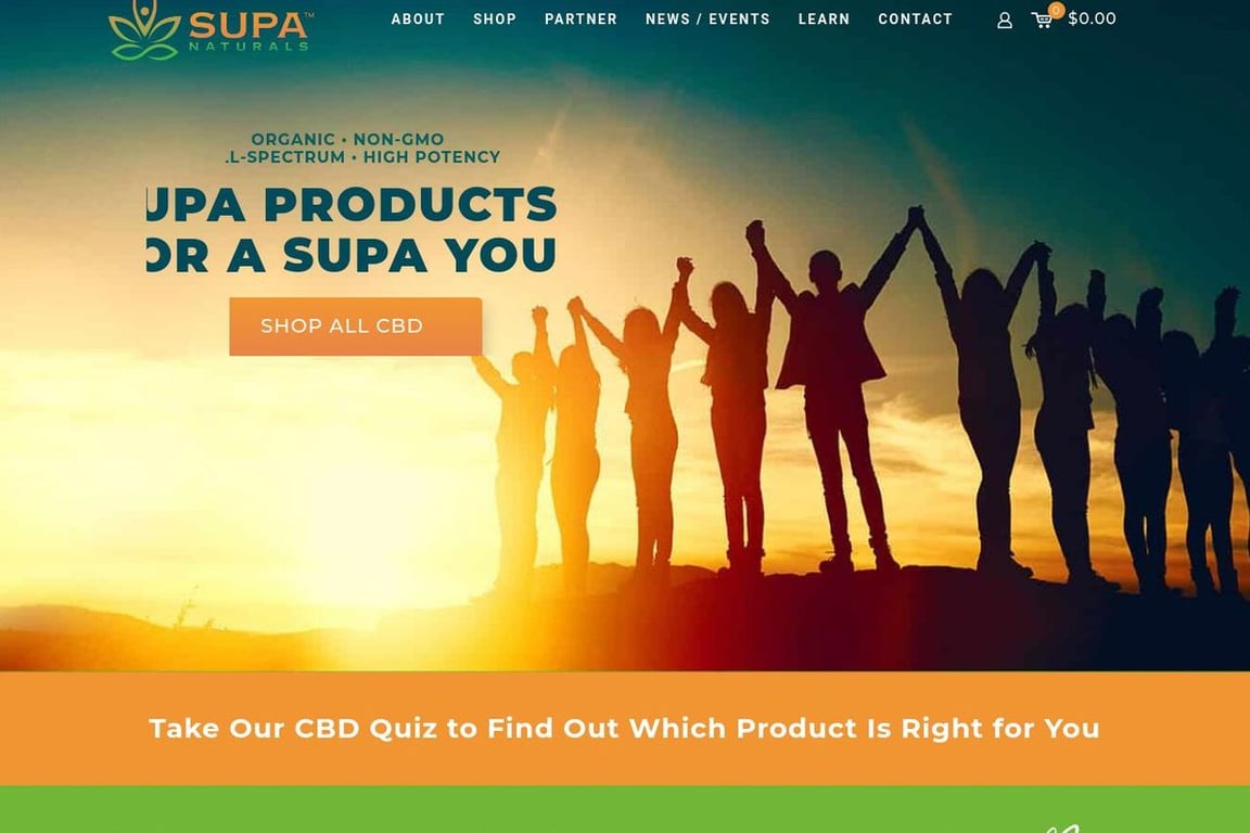SUPA Naturals homepage
