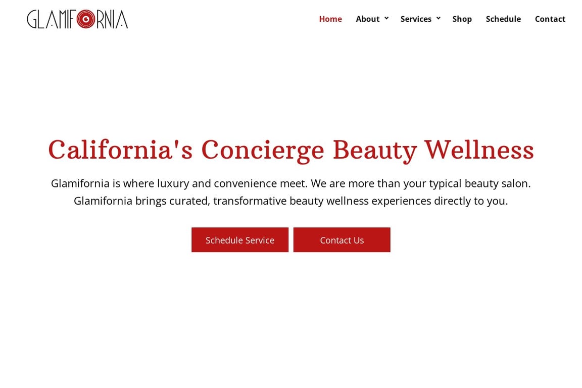 Glamifornia homepage